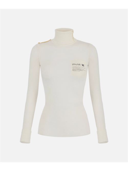 TURTLENECK WITH LETTERING DETAIL ELISABETTA FRANCHI | MK43B57E2DZ9 Milk